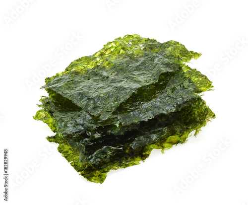 Dried seaweed isolated on the white background.