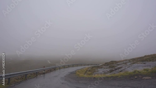 Bealach na Ba Road in Scotland in the Mist