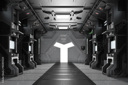 Dunkles futuristisches Raumschiff Interieur photo