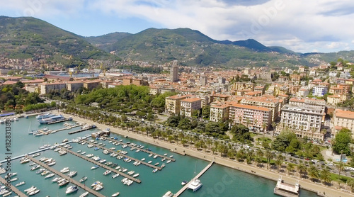 Aerial view of La Spezia port area