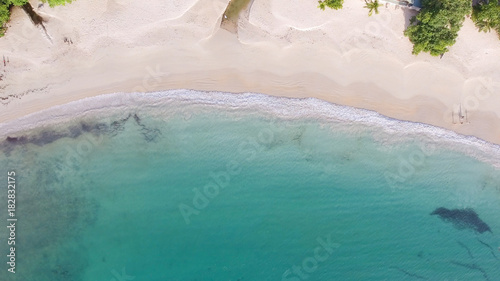 Aerial overhead view of beautiful beach