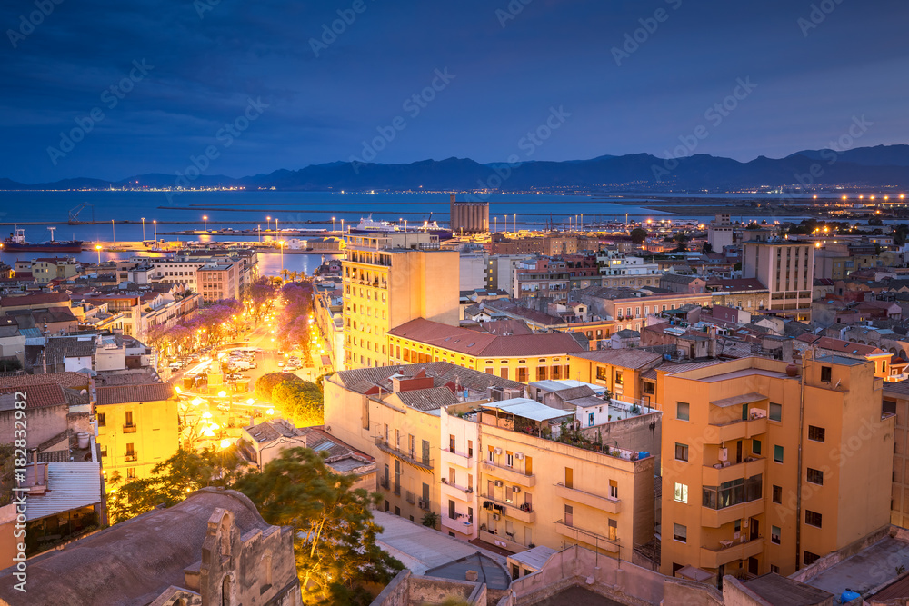 Fototapeta premium Architecture of Cagliari in Sardinia. Very popular place to visit in Italy
