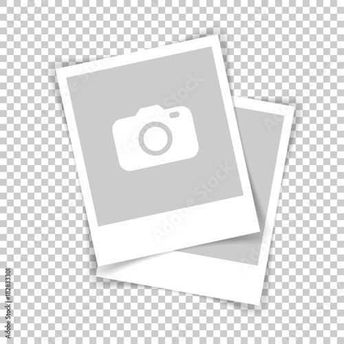 Retro photo frames with shadows. Vector illustration