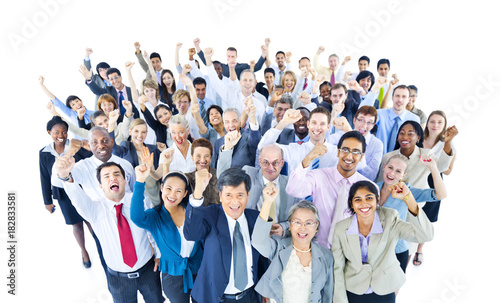 Large group of business professionals