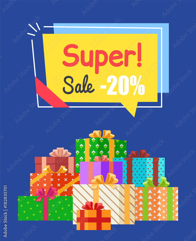 Super Sale -20 off Sign Poster Vector Illustration