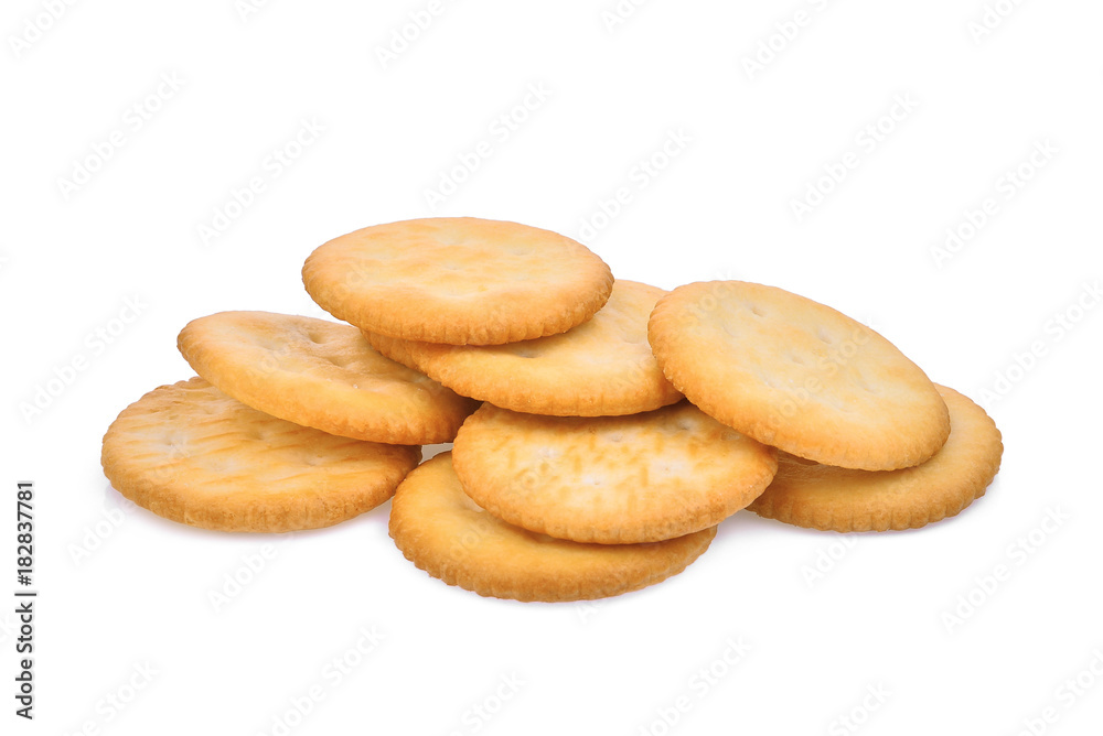 biscuit crackers isolated on white background