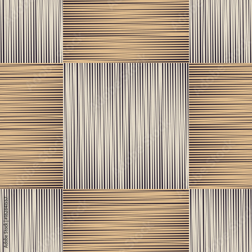 Seamless geometric pattern. Brown floor with wooden texture. Scribble texture. Textile rapport.