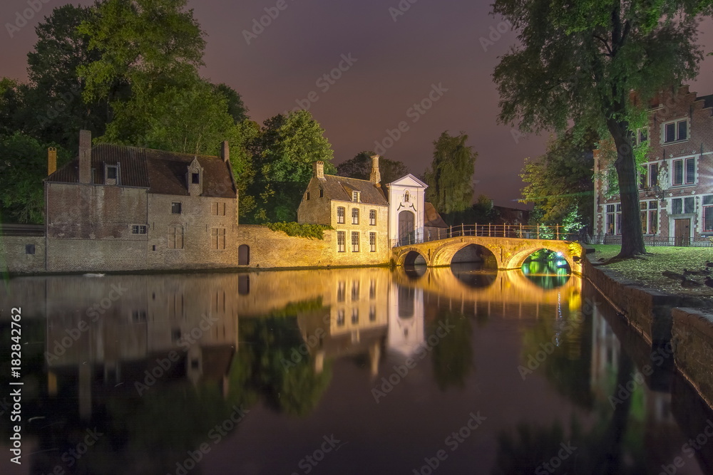 Lake of Love at night, Bruges, Belgium