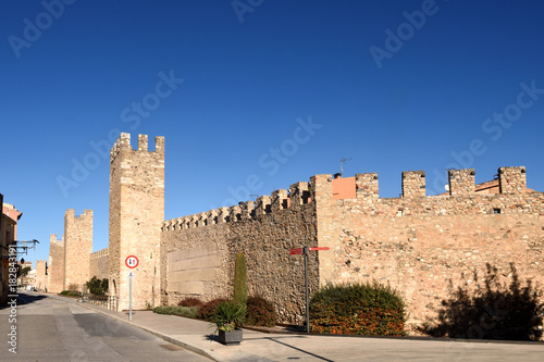 Walls of Montblanc in Tarragona province, Catalonia, Spain