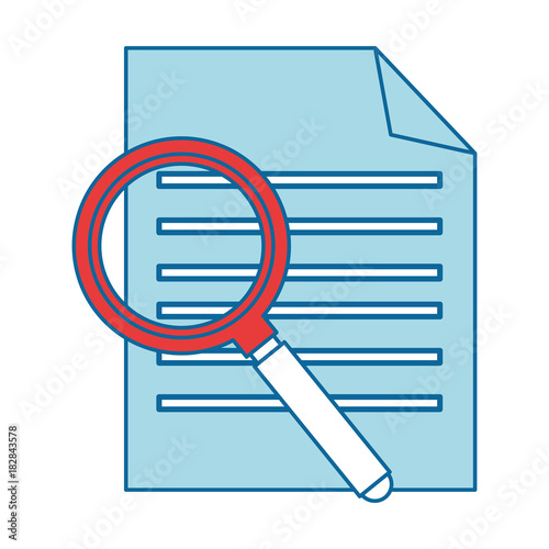 curriculum vitae with magnifying glass vector illustration design