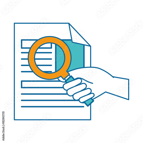 curriculum vitae with magnifying glass vector illustration design