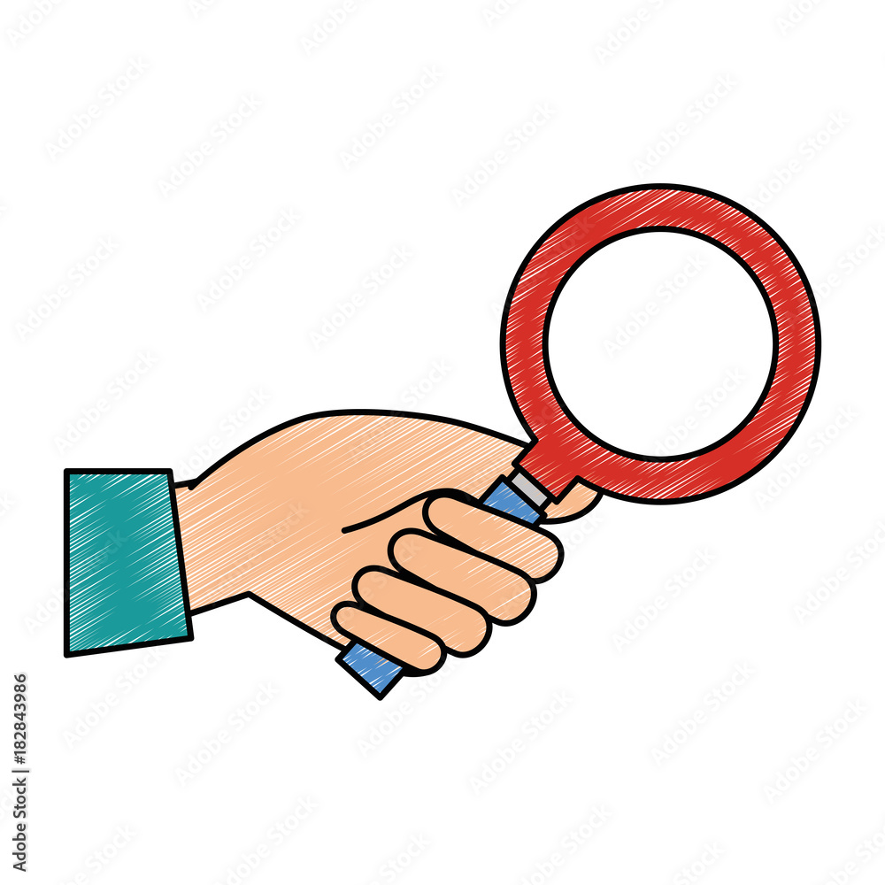 hand with search magnifying glass icon vector illustration design hand with search magnifying glass icon vector illustration design