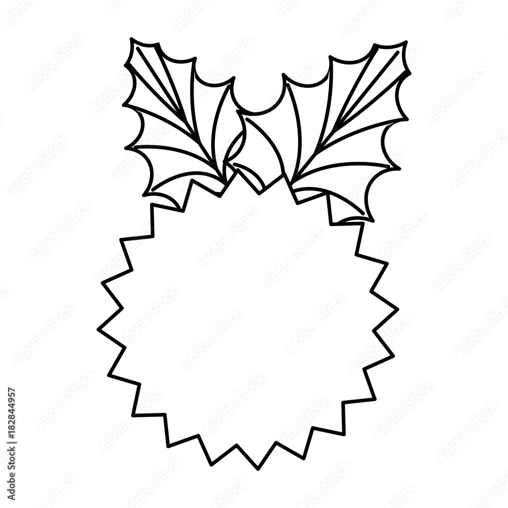 christmas leafs decorative icon vector illustration design christmas leafs decorative icon vector illustration design