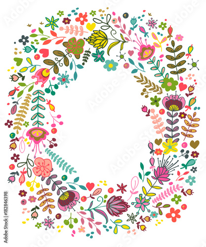 Botanical floral wreath