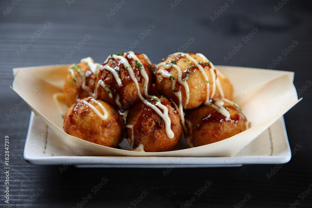 TAKOYAKI Japanese octopus balls Stock Photo | Adobe Stock