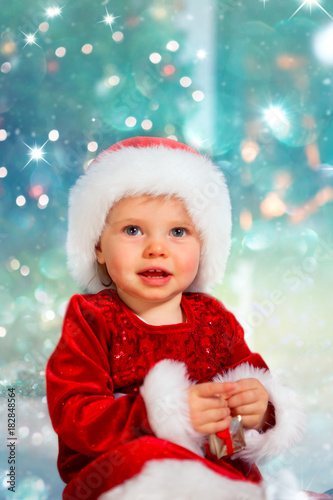 santa baby before twinkled background