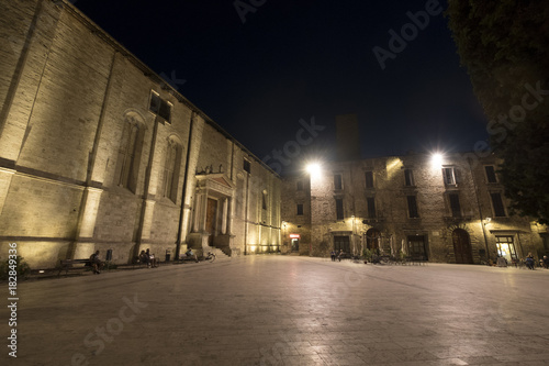 Ascoli Piceno (Marches, Italy), historic square by night