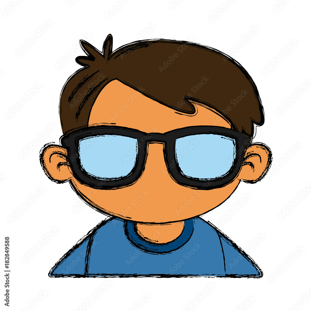 Cute boy with sunglasses cartoon icon vector illustration graphic design Cute boy with sunglasses cartoon icon vector illustration graphic design