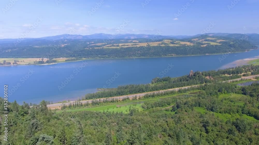 Columbia River Gorge in Oregon, wonderful aerial landscape Columbia River Gorge in Oregon, wonderful aerial landscape