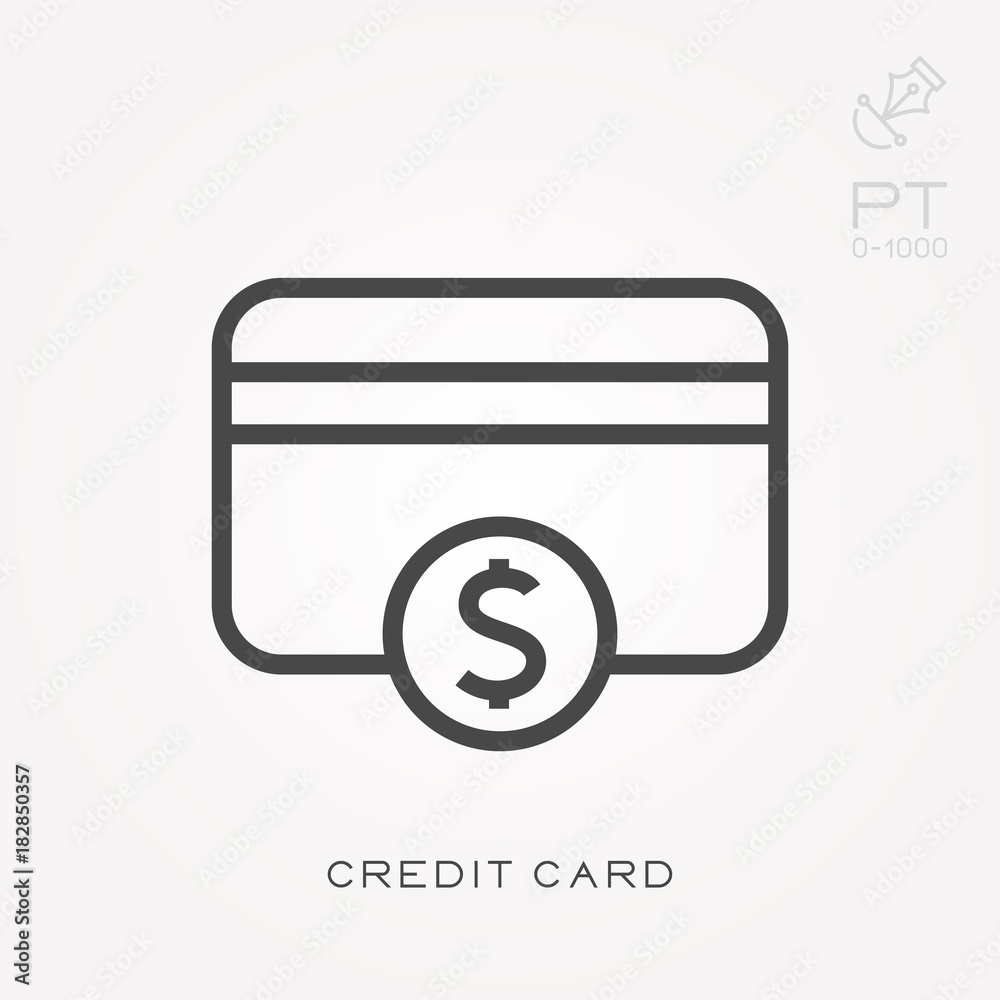 Line icon credit card Line icon credit card