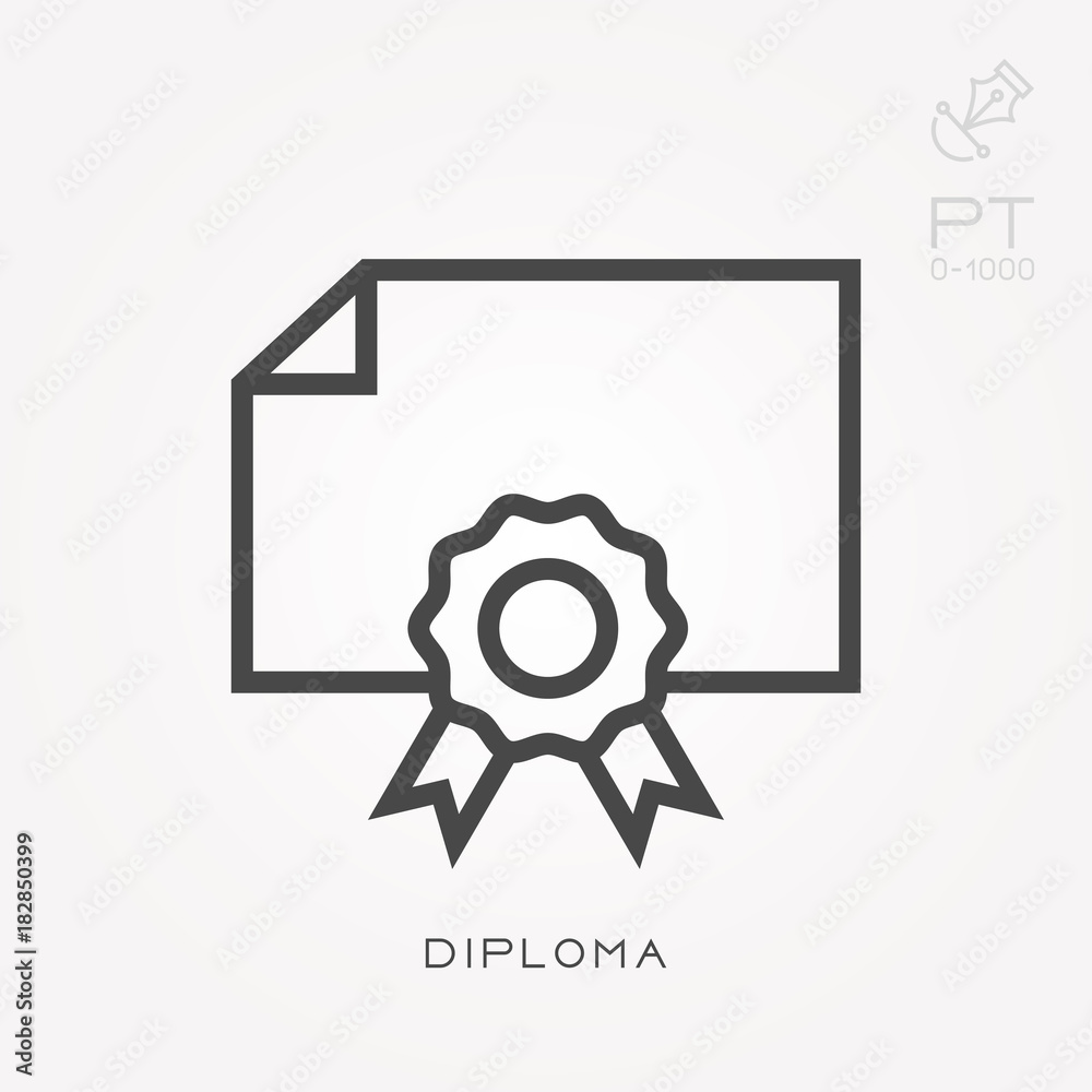 Line icon diploma Line icon diploma