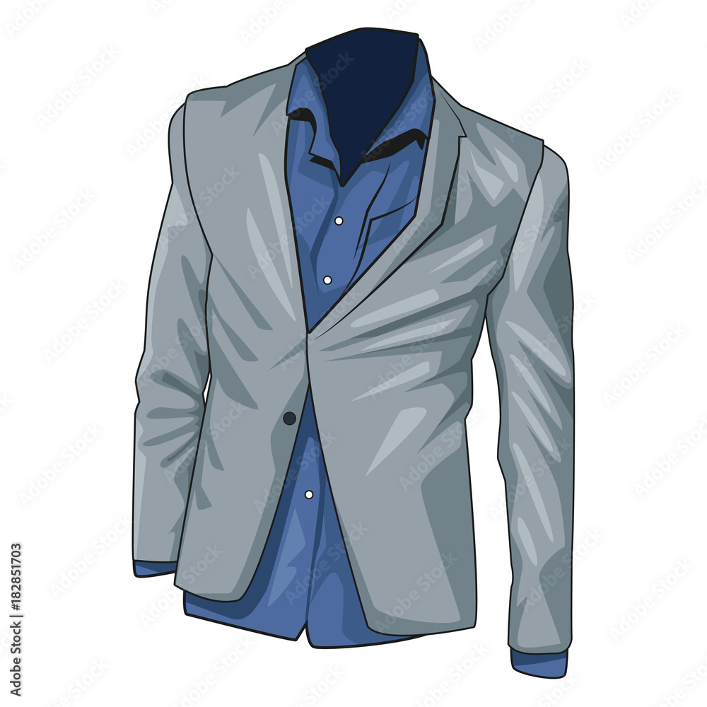 Mens blazer and shirt fashion clothes icon vector illustration graphic  design Stock Vector | Adobe Stock