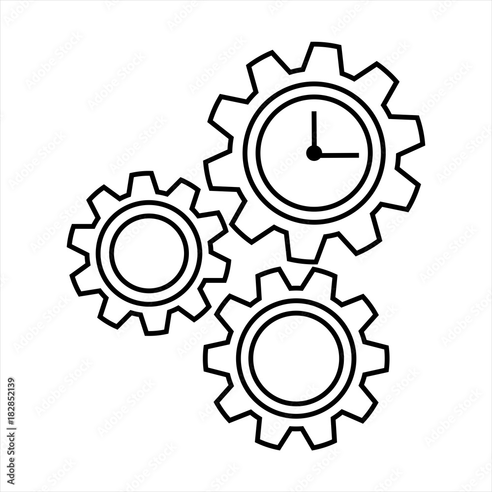 Time Management Icon. Flat Design. Business Concept.