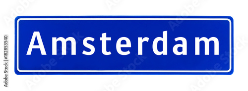 Photography City limit sign of Amsterdam, The Netherlands
