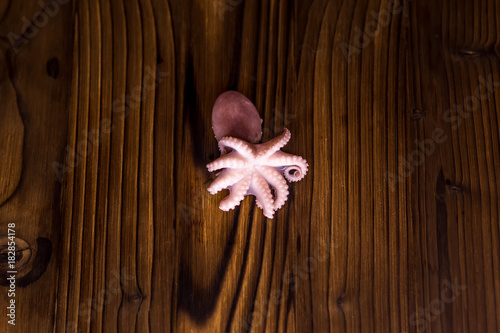 Octopus on the table. Set for cooking. Diet