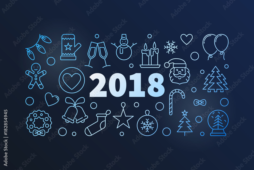 2018 New Year vector creative illustration
