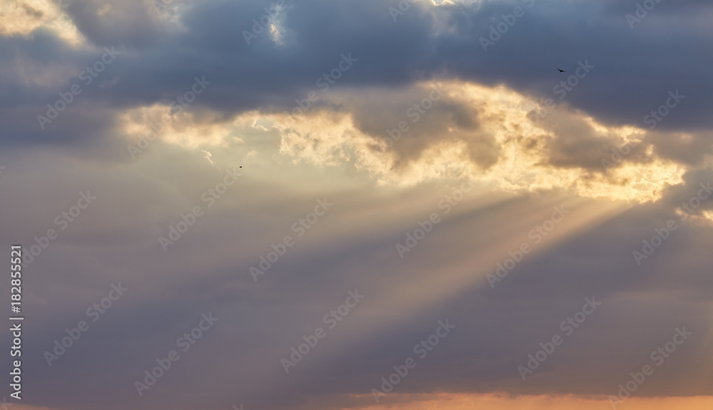 bright sunset sky background