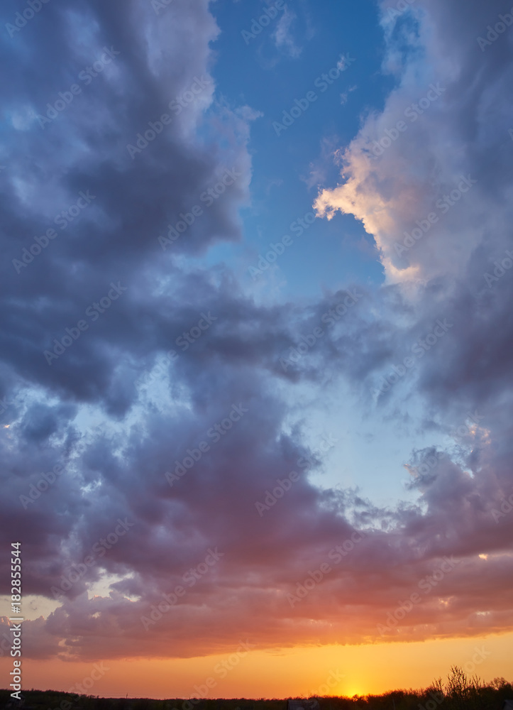 bright sunset sky background