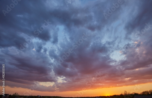 bright sunset sky background