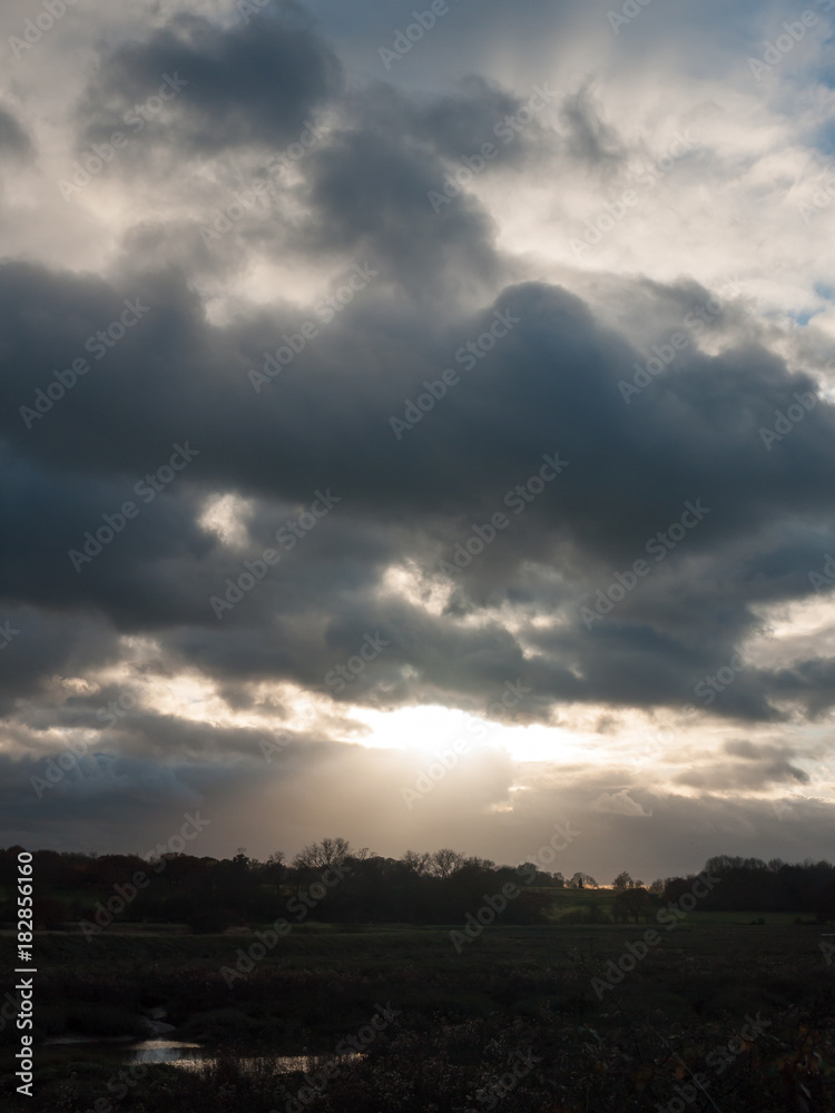 dramatic cloudy sky stormy weather elements above heavens