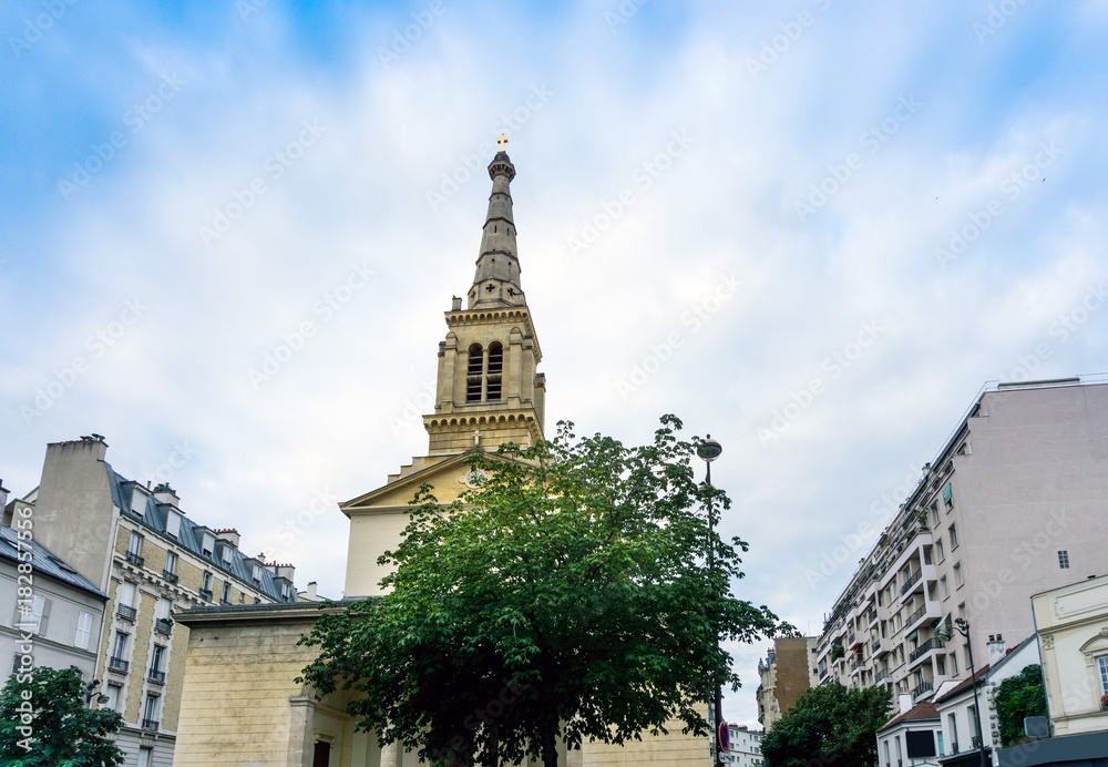 antique church building in paris,Europe