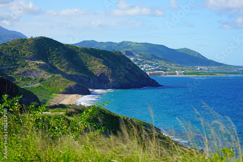 Empty beach on the Atlantic coast in the south of St Kitts
