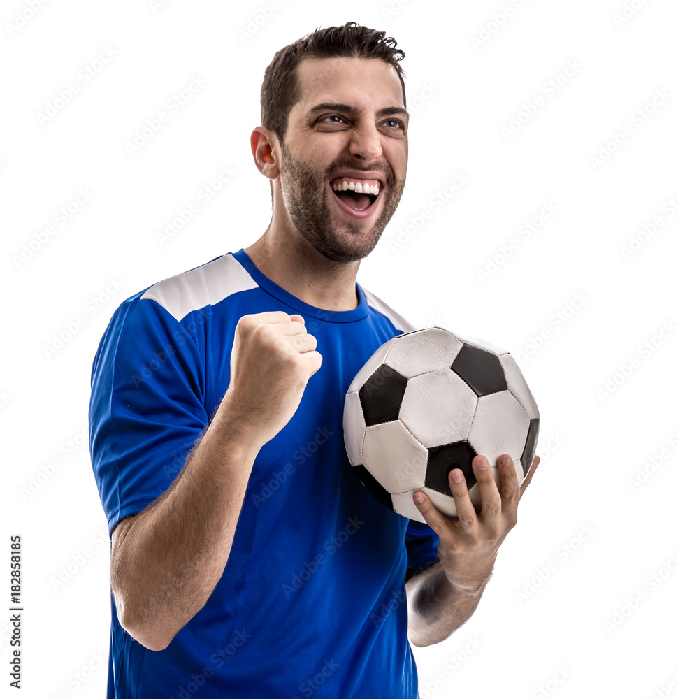 Naklejka premium fan celebrating on white background