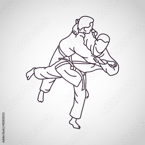 judo vector logo icon illustration
