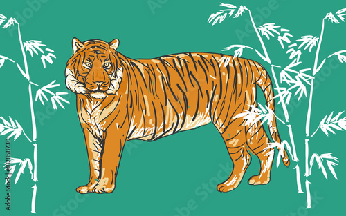 Fototapeta Naklejka Na Ścianę i Meble -  Tiger vector illustration