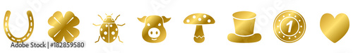 Glück - Iconset Querformat (in Gold)
