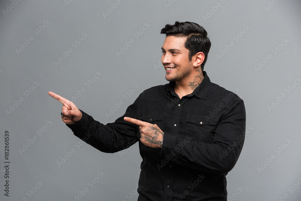 Happy young handsome man standing isolated Happy young handsome man standing isolated