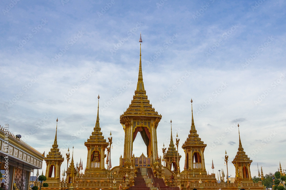 Bangkok,Thailand : November 29, 2017, The Royal Crematorium for HM King Bhumibol Adulyadej at Sanum Luang 
