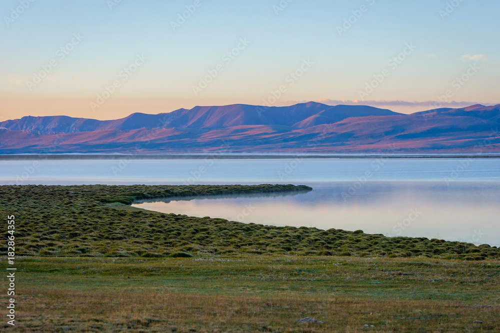 Song Kul lake in sunrise, Kyrgyzstan
