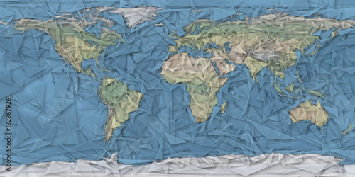 World Map. Artistic, Low Poly, Triangulated.