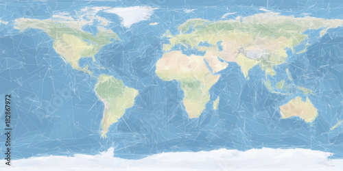 World Map. Artistic, Low Poly, Triangulated.
