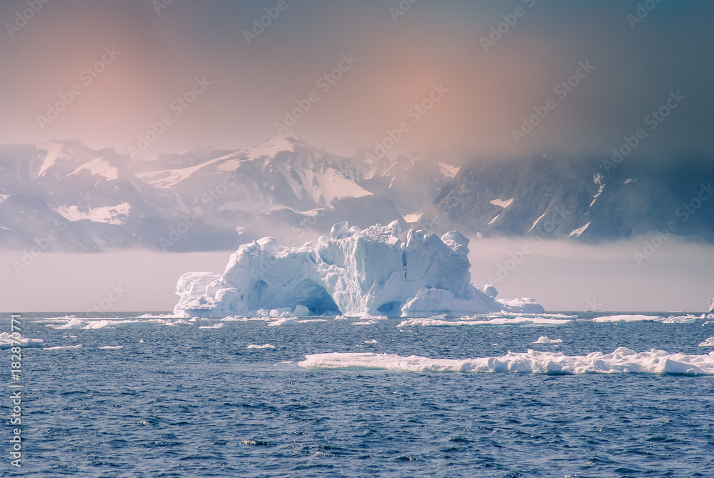 Greenland, arctic, north pole : amazing iceberg on the sea, we can still see this before complete climate change Greenland, arctic, north pole : amazing iceberg on the sea, we can still see this before complete climate change