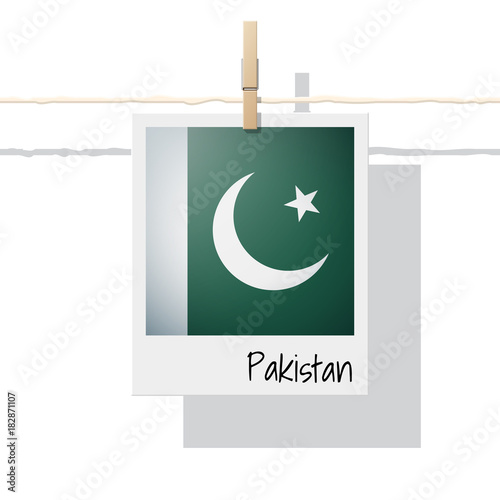 Asian country flag collection with photo of Pakistan flag , vector , illustration