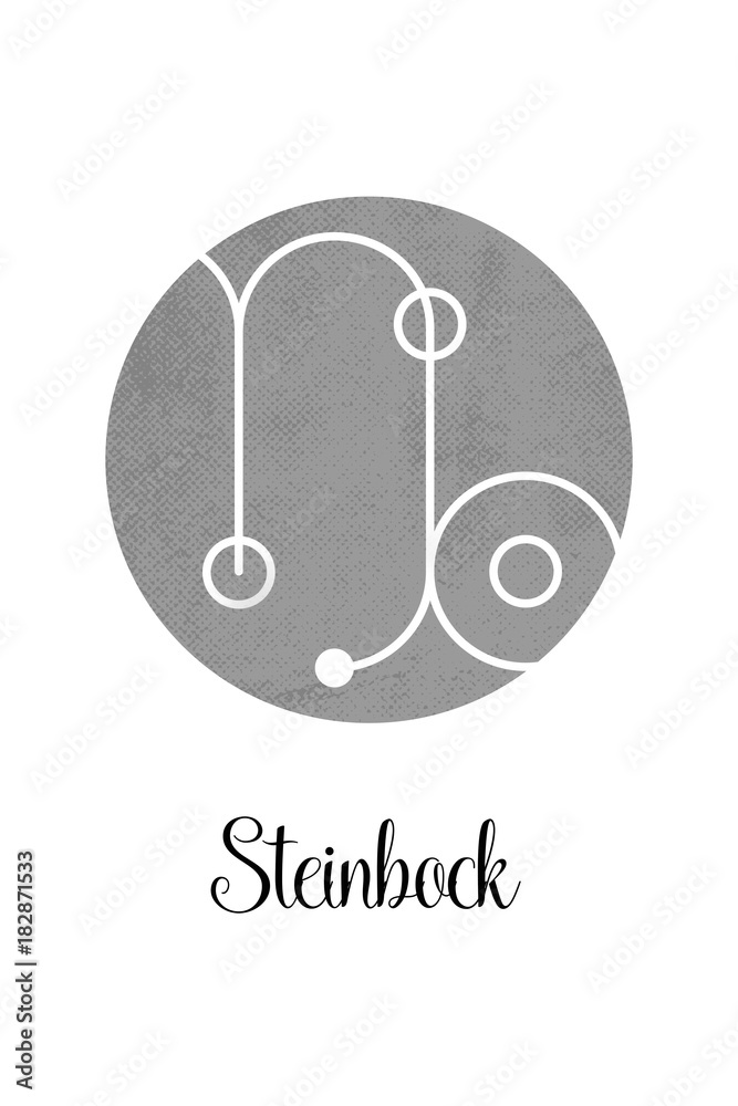 Steinbock - Sternzeichen mit weißem Hintergrund Steinbock - Sternzeichen mit weißem Hintergrund