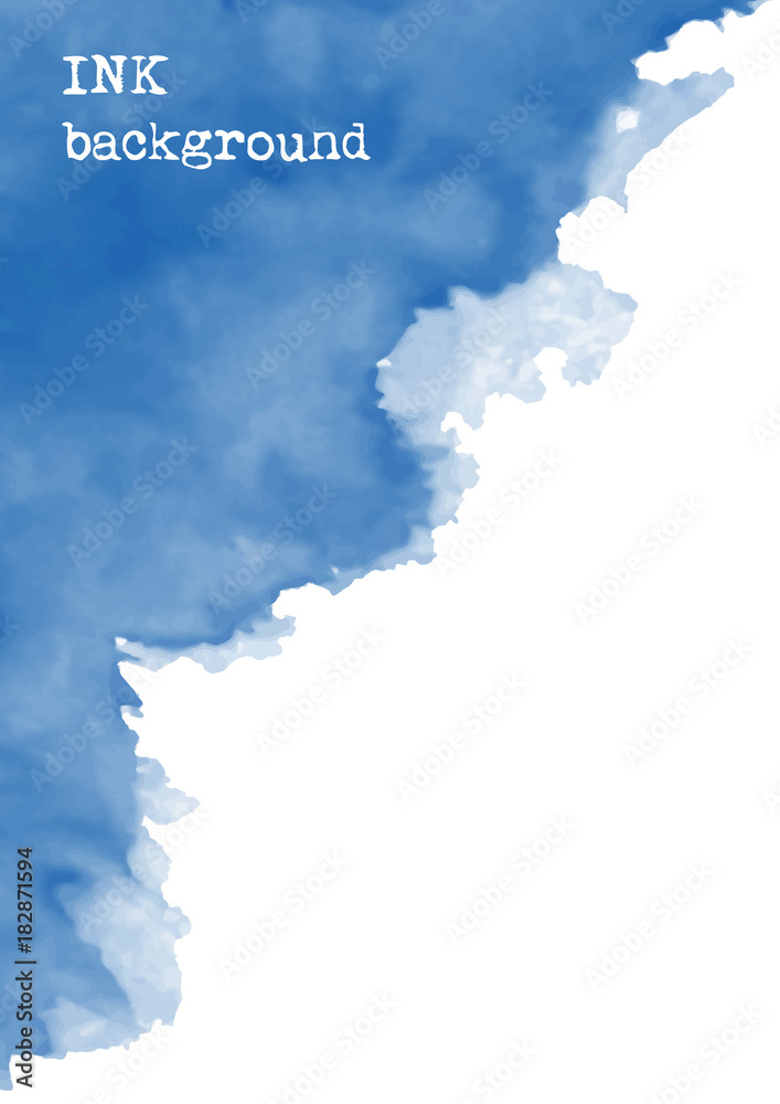 Blue ink abstract background design.