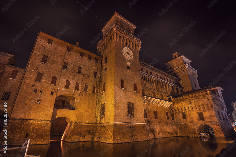 Estense Castle of Renaissance town of Ferrara, Italy